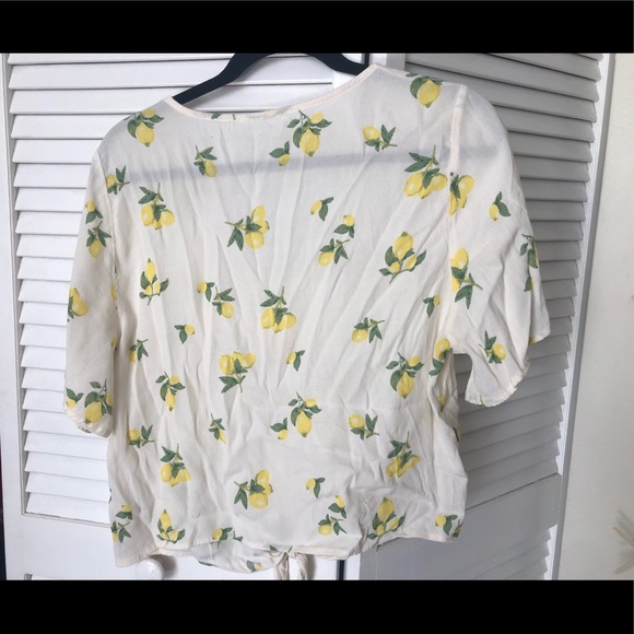 ELODIE Lemon Crop Button Down - Picture 4 of 5